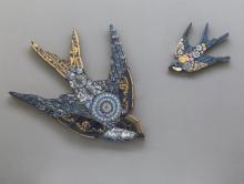 Blue and gold mosaic swallows (Photo credit Steve Russell Studios)