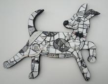 Good Dog Black and White Mosaic Picassiette