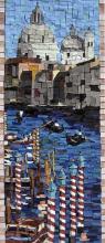 Grand Canal 20cm x 46cm (Smalti, marble stone, gold smalti)