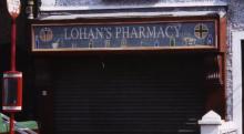 Lohan's Pharmacy, Prospect Hill, County Galway mosaic, shop sign, Alison Mac Cormaic, Lohan's Pharmacy, Prospect Hill, County Galway